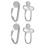 4Pièces Anneaux Fausses Perces Nez Argent U- Serpent Escargot 5