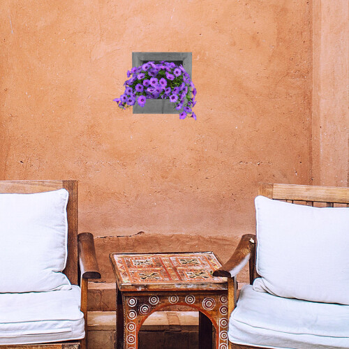 2Pièces Pot De Fleurs Mural Bois Style Rétro Décor 2