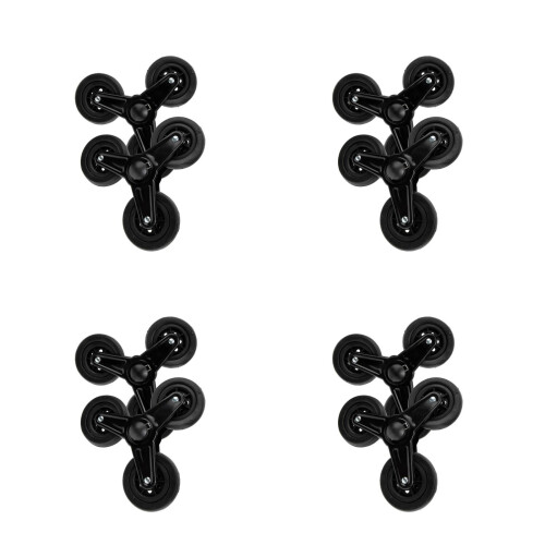 4Paires Roulettes Chariot Polyvalentes En Fer Noir Résistant 1