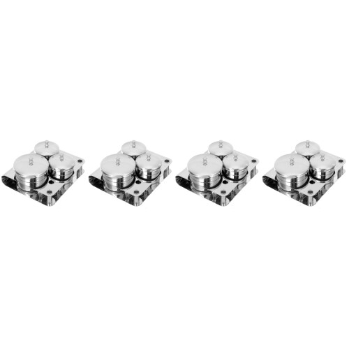 4Ensembles Coupes Métal , Mélangeur Liquide Argent 2