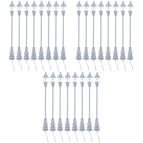 24Pièces Mini Lampadaires Gris Décor Miniature Jardin 1