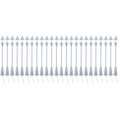 24Pièces Mini Lampadaires Gris Décor Miniature Jardin 2