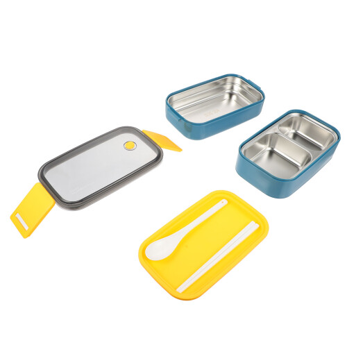 3Pièces Boîte Repas Double Couche En Acier Inoxydable 1