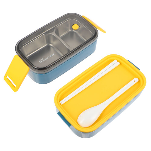 3Pièces Boîte Repas Double Couche En Acier Inoxydable 2