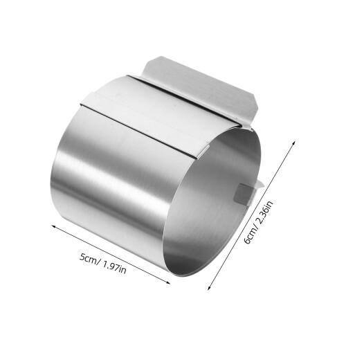 6Pièces Moule Rond Mousse Ajustable Argent Pour Cuisine 1