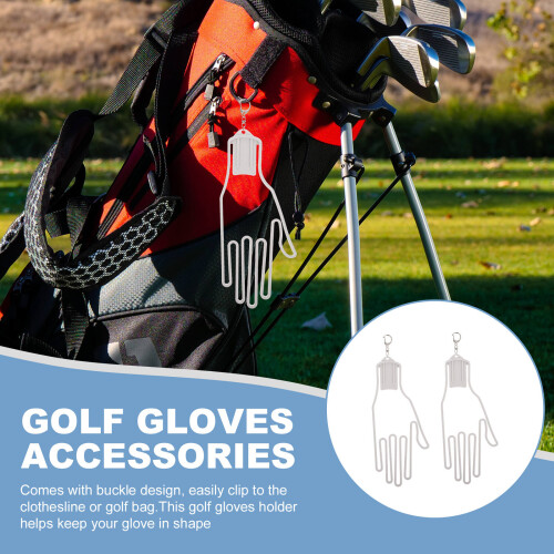 2St ABS Golfhandschoenhouder Wit Met Sluiting Voor Thuisgebruik 2