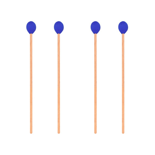 4Pièces Bâtons Percussion Marimba Laine Et Bois Couleur Bleue 1