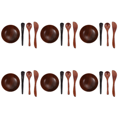 24Pièces Ensemble Bols Et Pinceaux DIY Masques Assorties 1