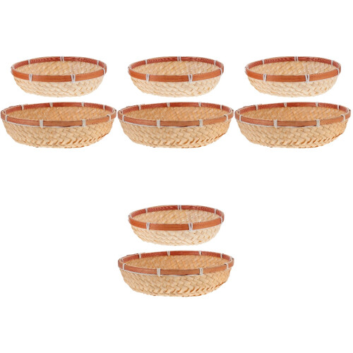 8Pièces Panier Bambou Élégant Rangement Fruits Snacks 1