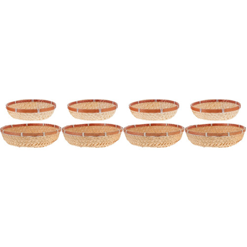 8Pièces Panier Bambou Élégant Rangement Fruits Snacks 2