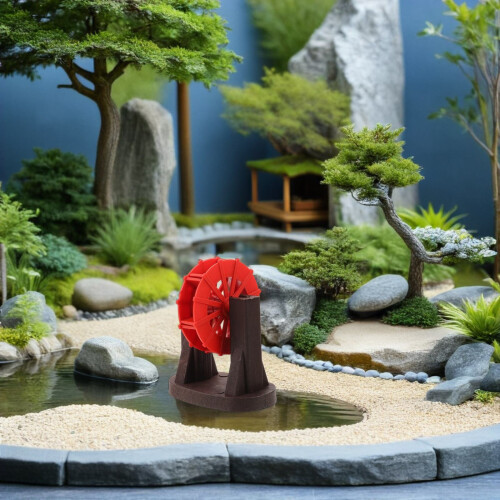 2Pièces Roue D'eau Plastique Décor Miniature Pour Aquarium 2