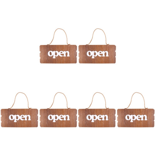 6Pièces Plaques De Porte En Bois Rétro Durable Pour Intérieur 1