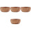 4Pièces Plateau En Bois Assiette Snack Marron 2