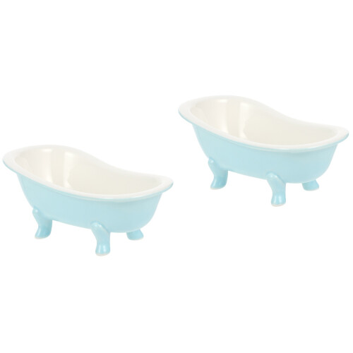 2Pièces Bol Glace Céramique Bleu Unique Usage Restaurant 2