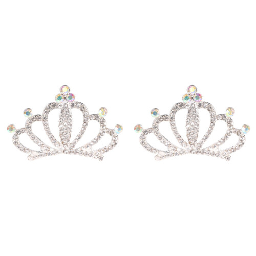 2Pièces Accessoires Cheveux Blancs Strass Pour 1