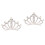 2Pièces Accessoires Cheveux Blancs Strass Pour 3
