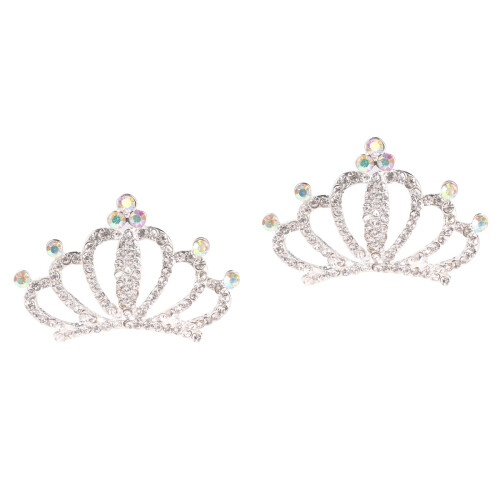 2Pièces Accessoires Cheveux Blancs Strass Pour 2