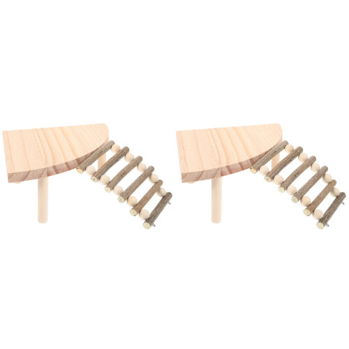 2Pièces Support Bois Clair Multifonction Pour Hamster 1