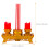 3Pièces Bougeoirs Chinois Rouges Lumière Décor 9
