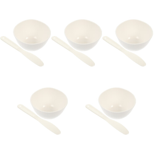 5Ensembles Bols Mélangeurs Blancs Pour Masques DIY Usage Personnel 1