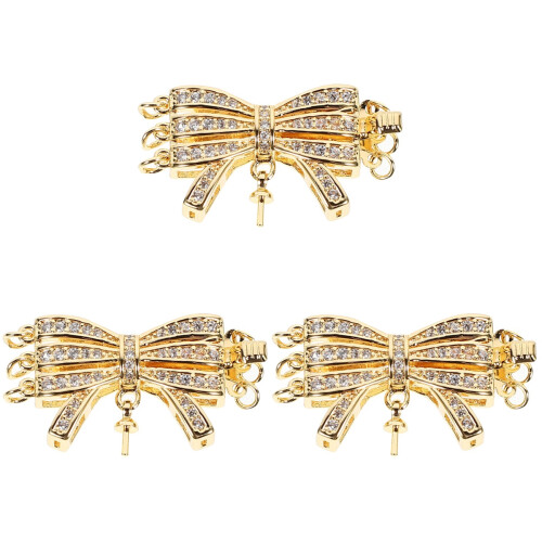 3Pièces Connecteurs Dorés Pour Bracelet Collier Accessoires DIY 2
