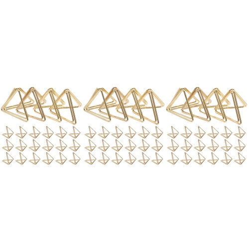 90Pièces Porte-Notes Dorés Forme Triangle Fixation Photos 2