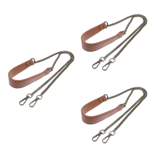 3Pièces Sac DIY Cuir Marron Métal Suspendue Mode 2