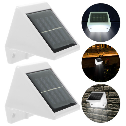 4Pièces Murale Solaire LED Étanche IP65 Pour 2