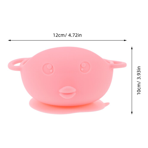 2Pièces Assiettes Silicone Bébé Porc Rose Résistantes 1