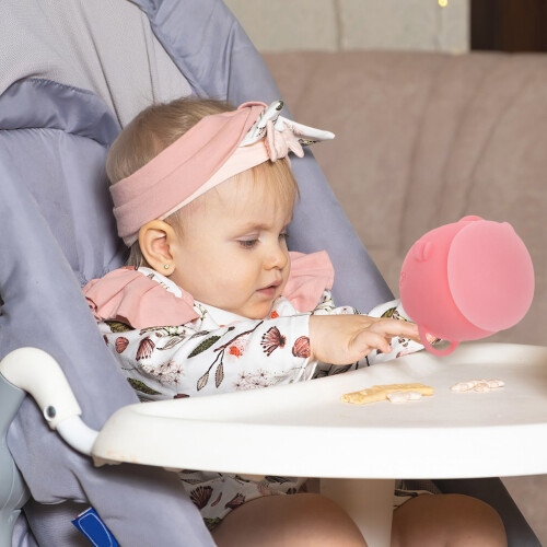 2Pièces Assiettes Silicone Bébé Porc Rose Résistantes 2