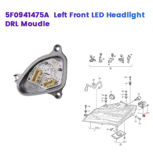 Left Front LED Headlight DRL Moudle 5F0941475A for  Leon Cupra 2017-2020 Daytime Running Light Source Unit 1