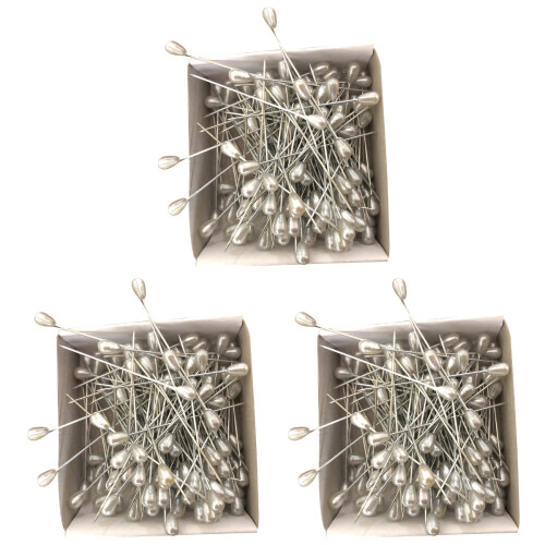 864Pièces Épingles Blanches Tête Plate Pour Couture Artisanat 1