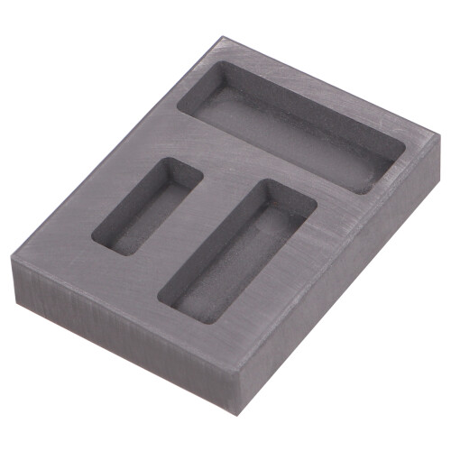 2Pièces Moule Lingot Graphite Noir 3 Fentes Pour Tests Analyses 1