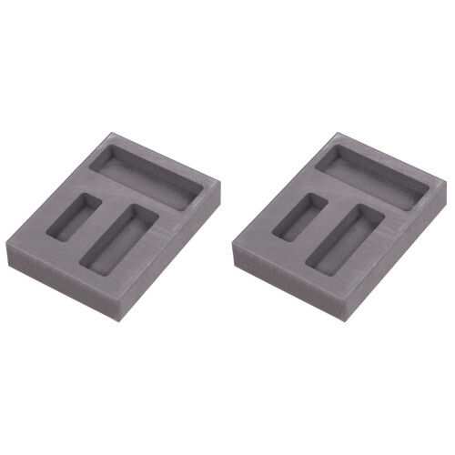 2Pièces Moule Lingot Graphite Noir 3 Fentes Pour Tests Analyses 2