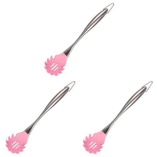 3Pièces Cuillères Silicone Rose Pour Cuisinière 1
