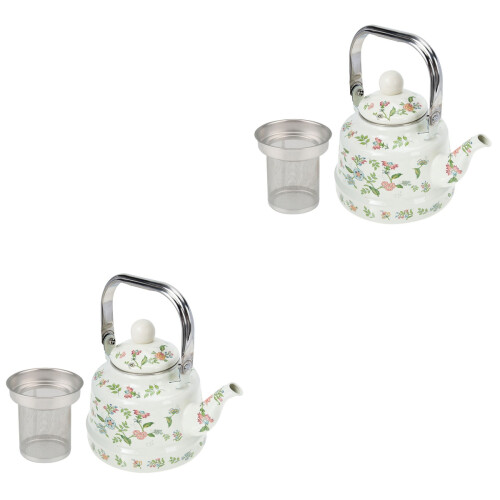 2Pièces Théières Émaillées Camping 1