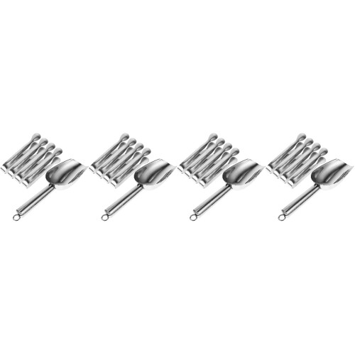 4Ensembles Pelles Pinces Glace Acier Polies Argentées 2