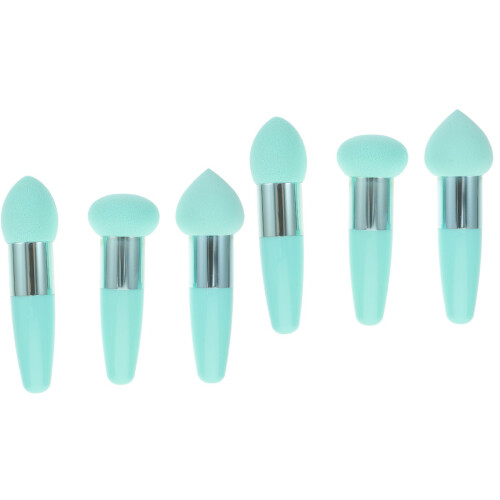 6Pièces Outils Vert Éponges Douces Portable Cosmétiques 2
