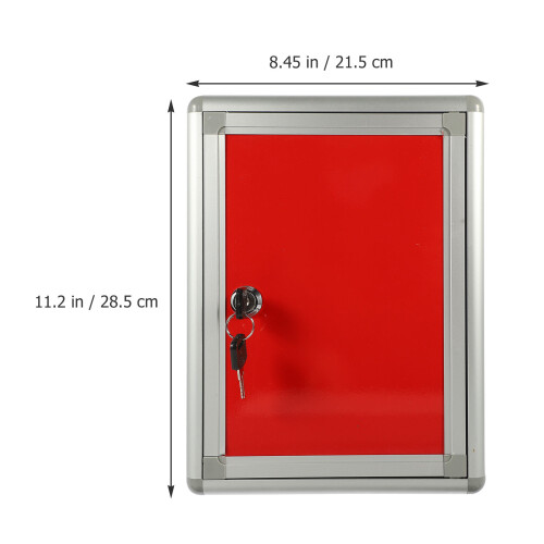 2Pièces Aux Lettres Verrouillable Murale Rouge Aluminium 1