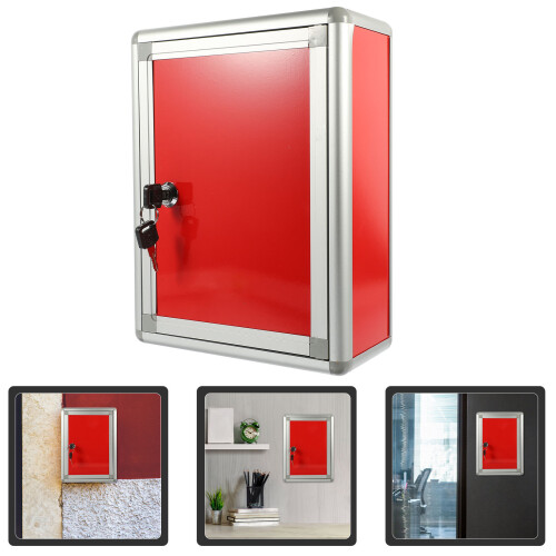 2Pièces Aux Lettres Verrouillable Murale Rouge Aluminium 2