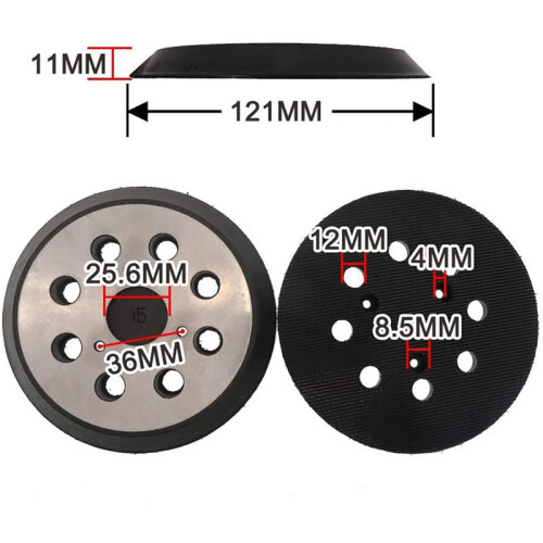 4pcs 5 Inch 8 Hole Hook and Loop Sander Pad,Replacement Sander Pad for  DW421/K, DW423/K DW426 2