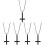 5Pièces Colliers Croix Mode En Acier Noir Durable Et Stylé 4
