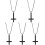 5Pièces Colliers Croix Mode En Acier Noir Durable Et Stylé 2