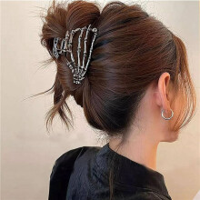 2X Fermaglio per Capelli con Motivo A Teschio per Acconciature da Donna, Fermagli per Capelli In Metallo di Medie Dimensioni, Accessori per Capelli di