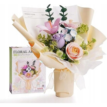 Artificial Flowers Flower Bouquet Building Blocks 3D Puzzle for Valentine’s Day Women’s Day — wood 3d blocks flowers, 3d blocks bouquet