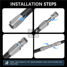 6x Reusable Hydraulic Hose Fittings Repair Kit,1/4In,3/8In,1/2In ID Hydraulic Hose Fittings,Hydraulic Hose Field