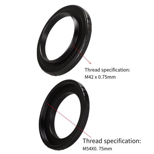 2pcs M54X0.75mm to M42X0.75mm Thread T-Ring Adapter Telescope Threads Converter Conversion 2