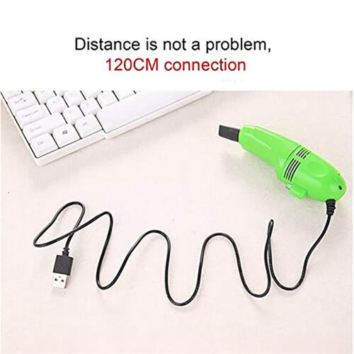 2X USB  Vacuum Cleaner Keyboard Tool PC Notebook Computer Brush Dust Removal Kit Computer Cleaning Tool, Green 2