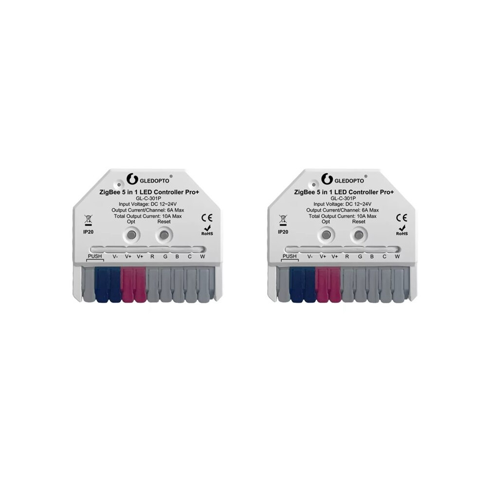 2X Gledopto Gl-C-301P Zigbee3.0 Pro+ Ultra 5 In 1 Led Strip Controller App Voice Control For Rgbcct Rgbw Wwcw 6033232259926