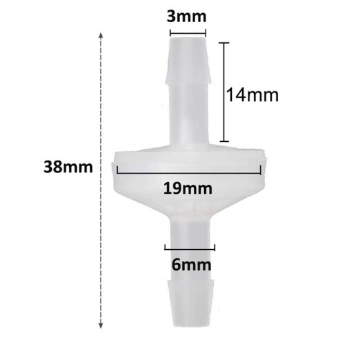 80 St 1/4 Tum Backventil 6 mm PVDF Envägsventil Inline Backventil Backventil Backventil för Bränsle Gas Flytande Luft 2